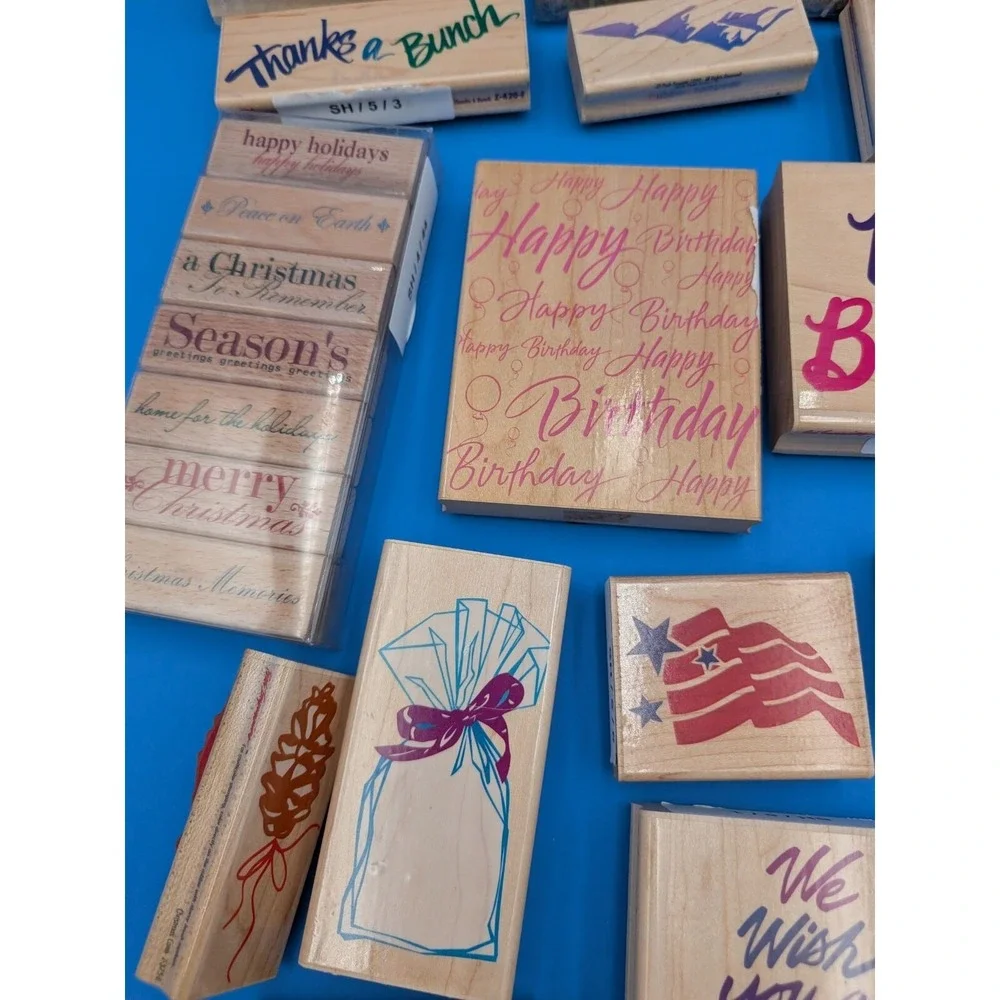 Wholesaler Reseller Crafter Enthusiast Wooden Rubber Stamp Lot Of 50+ Misc